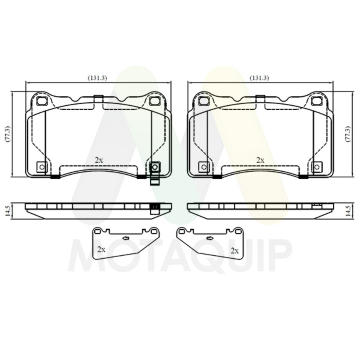 Sada brzdových destiček, kotoučová brzda MOTAQUIP LVXL2068