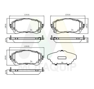 Sada brzdových destiček, kotoučová brzda MOTAQUIP LVXL2104