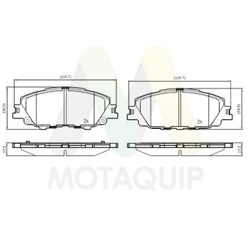 Sada brzdových destiček, kotoučová brzda MOTAQUIP LVXL2111