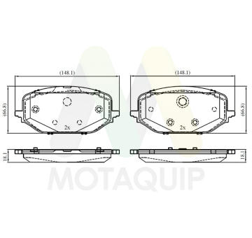 Sada brzdových destiček, kotoučová brzda MOTAQUIP LVXL2127