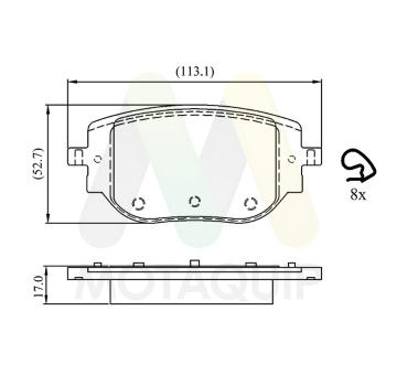 Sada brzdových destiček, kotoučová brzda MOTAQUIP LVXL2166
