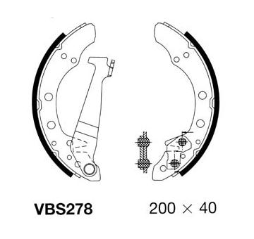 Sada brzdových čelistí MOTAQUIP VBS278