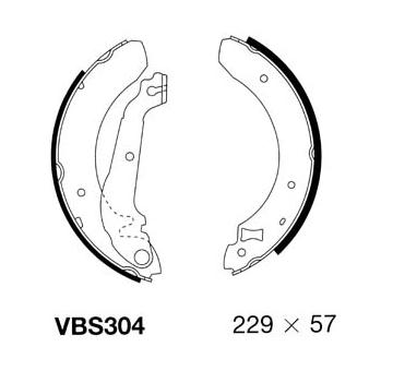 Sada brzdových čelistí MOTAQUIP VBS304