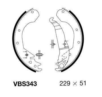 Sada brzdových čelistí MOTAQUIP VBS343