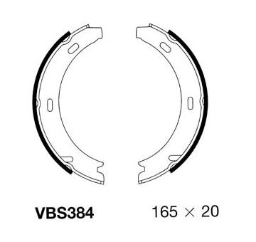 Sada brzdových čelistí, parkovací brzda MOTAQUIP VBS384