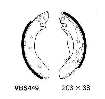 Sada brzdových čelistí MOTAQUIP VBS449