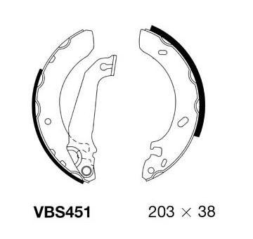 Sada brzdových čelistí MOTAQUIP VBS451