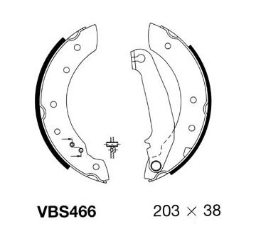 Sada brzdových čelistí MOTAQUIP VBS466