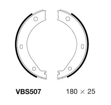 Sada brzdových čelistí, parkovací brzda MOTAQUIP VBS507