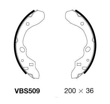 Sada brzdových čelistí MOTAQUIP VBS509