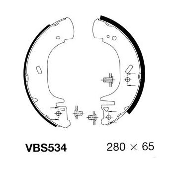 Sada brzdových čelistí MOTAQUIP VBS534