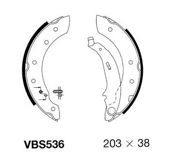 Sada brzdových čelistí MOTAQUIP VBS536