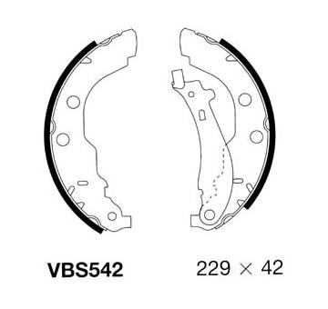 Sada brzdových čelistí MOTAQUIP VBS542