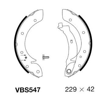 Sada brzdových čelistí MOTAQUIP VBS547