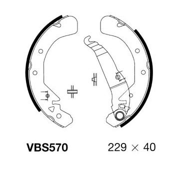 Sada brzdových čelistí MOTAQUIP VBS570