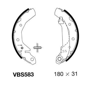 Sada brzdových čelistí MOTAQUIP VBS583