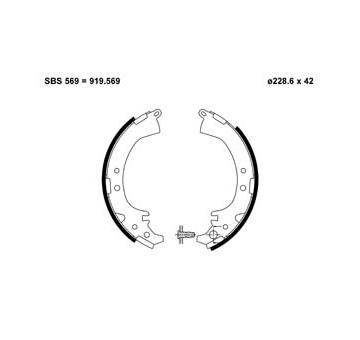 Sada brzdových čelistí MOTAQUIP VBS659