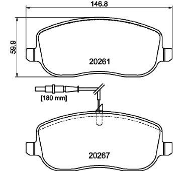 Sada brzdových destiček, kotoučová brzda HELLA PAGID 8DB 355 010-501