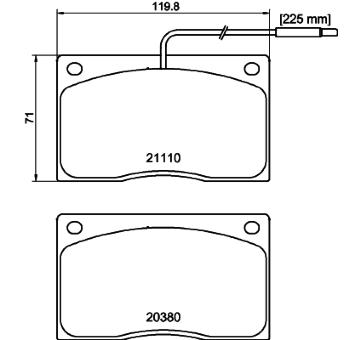 Sada brzdových destiček, kotoučová brzda HELLA PAGID 8DB 355 005-931