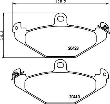 Sada brzdových destiček, kotoučová brzda HELLA PAGID 8DB 355 019-401