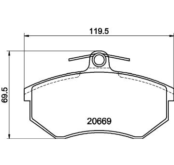 Sada brzdových destiček, kotoučová brzda HELLA PAGID 8DB 355 017-701