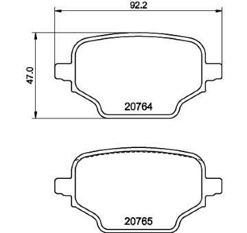 Sada brzdových destiček, kotoučová brzda HELLA PAGID 8DB 355 039-911