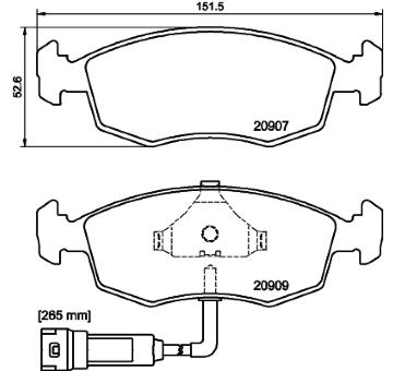 Sada brzdových destiček, kotoučová brzda HELLA PAGID 8DB 355 007-341