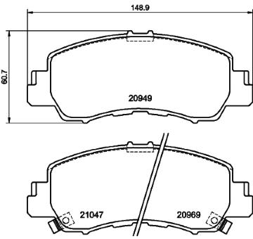 Sada brzdových destiček, kotoučová brzda HELLA PAGID 8DB 355 040-521