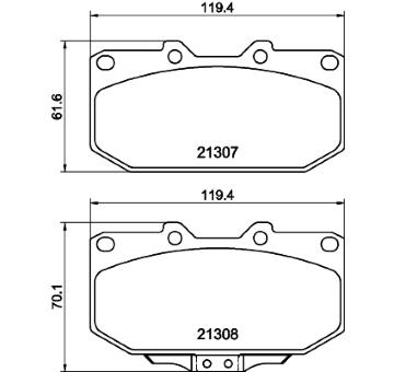 Sada brzdových destiček, kotoučová brzda HELLA PAGID 8DB 355 016-791