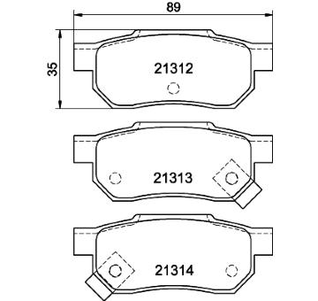 Sada brzdových destiček, kotoučová brzda HELLA PAGID 8DB 355 005-731