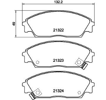 Sada brzdových destiček, kotoučová brzda HELLA PAGID 8DB 355 005-661