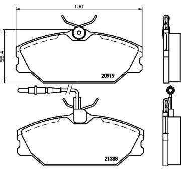 Sada brzdových destiček, kotoučová brzda HELLA PAGID 8DB 355 019-181