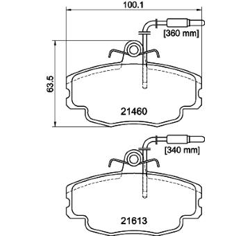 Sada brzdových destiček, kotoučová brzda HELLA PAGID 8DB 355 017-981