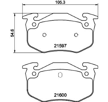 Sada brzdových destiček, kotoučová brzda HELLA PAGID 8DB 355 019-221