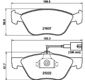 Sada brzdových destiček, kotoučová brzda HELLA PAGID 8DB 355 008-611