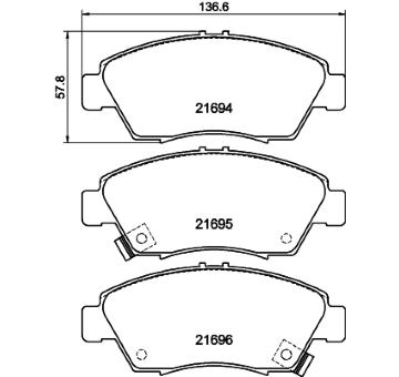 Sada brzdových destiček, kotoučová brzda HELLA PAGID 8DB 355 016-461