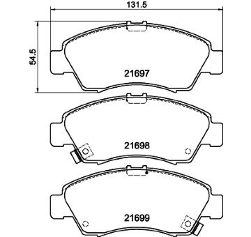 Sada brzdových destiček, kotoučová brzda HELLA PAGID 8DB 355 016-521