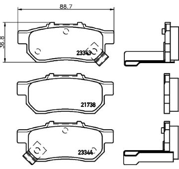 Sada brzdových destiček, kotoučová brzda HELLA PAGID 8DB 355 017-151