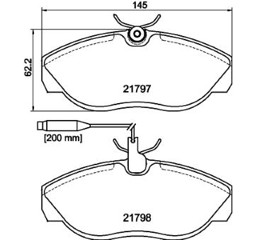 Sada brzdových destiček, kotoučová brzda HELLA PAGID 8DB 355 018-141