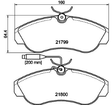 Sada brzdových destiček, kotoučová brzda HELLA PAGID 8DB 355 018-151