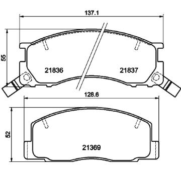 Sada brzdových destiček, kotoučová brzda HELLA PAGID 8DB 355 006-451
