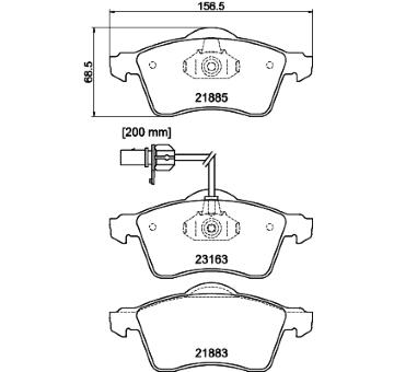 Sada brzdových destiček, kotoučová brzda HELLA PAGID 8DB 355 008-931