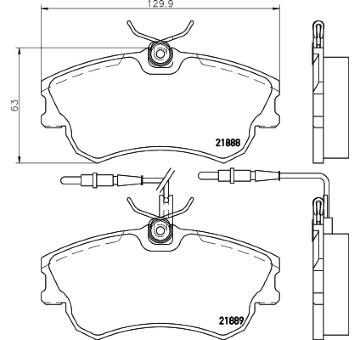 Sada brzdových destiček, kotoučová brzda HELLA PAGID 8DB 355 019-261