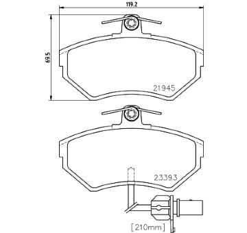 Sada brzdových destiček, kotoučová brzda HELLA PAGID 8DB 355 018-451