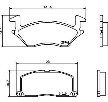 Sada brzdových destiček, kotoučová brzda HELLA PAGID 8DB 355 016-781