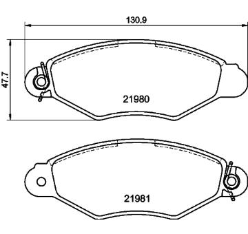 Sada brzdových destiček, kotoučová brzda HELLA PAGID 8DB 355 019-301