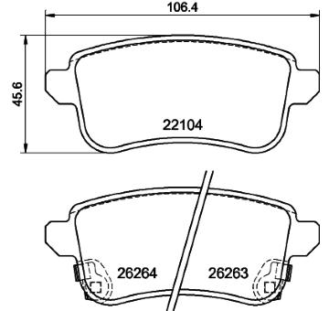 Sada brzdových destiček, kotoučová brzda HELLA PAGID 8DB 355 040-811