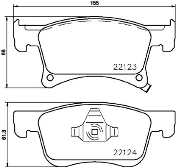 Sada brzdových destiček, kotoučová brzda HELLA PAGID 8DB 355 023-021
