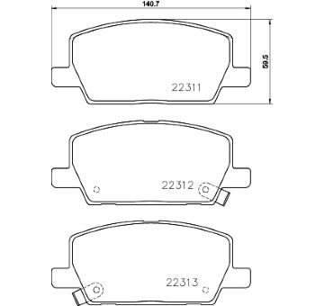 Sada brzdových destiček, kotoučová brzda HELLA PAGID 8DB 355 040-001