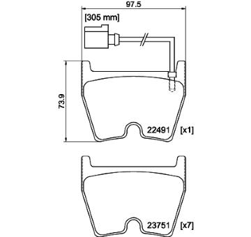 Sada brzdových destiček, kotoučová brzda HELLA PAGID 8DB 355 025-171